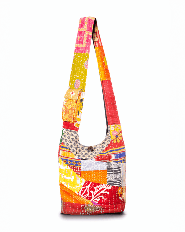 Kathmandu Collection Kantha Patchwork Hobo Bag