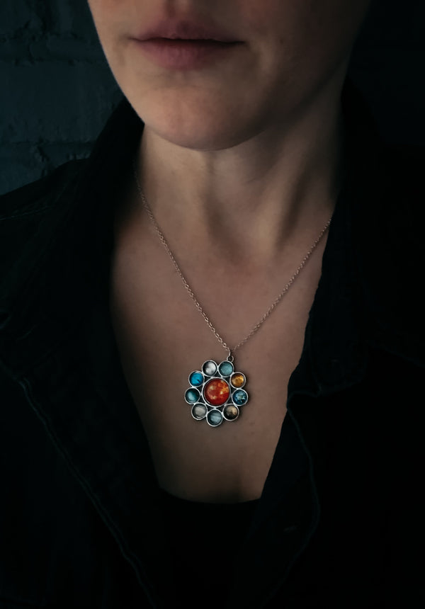 Bohemain Collection - Solar System Halo Pendant