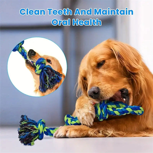 Heavy-Duty Rope Knot Dog Toys For Large Breeds Dental Health Chew And