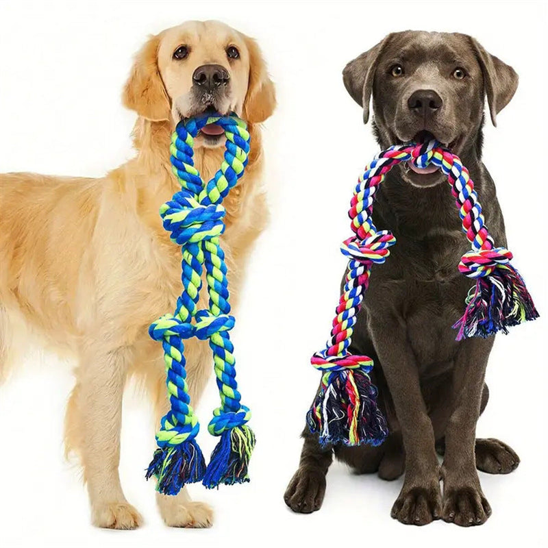 Heavy-Duty Rope Knot Dog Toys For Large Breeds Dental Health Chew And