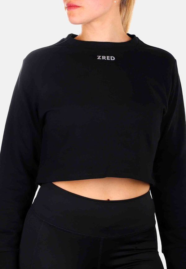 ZRED Collection - Performance Crop Hoodie ICON - Black