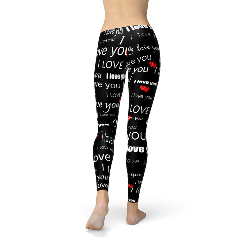 The Atlantis Collection - I Love You Black Leggings