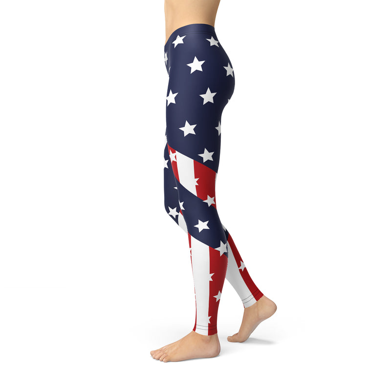 The Atlantis Collection- American Flag Yoga Leggings