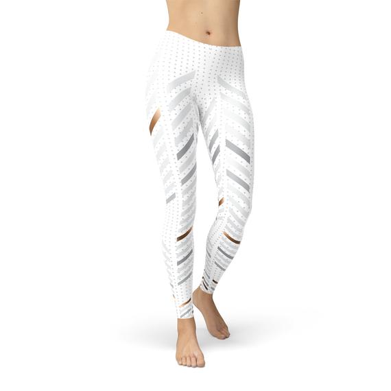 The Atlantis Collection - White Stripes Yoga Leggings