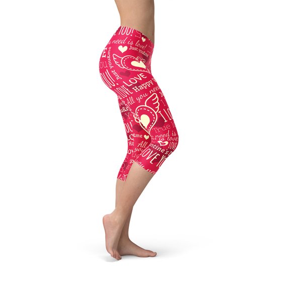 The Atlantis Collection - Love Hearts Red Capri Leggings