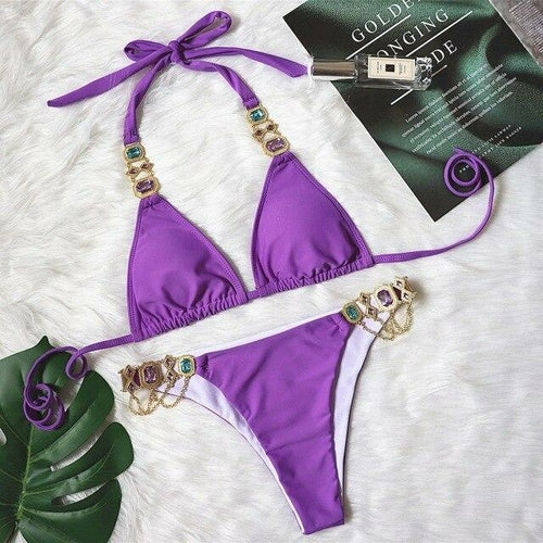 Tahiti Collection - Jewel Rhinestones Luxury Diamond Bikini Swimwear