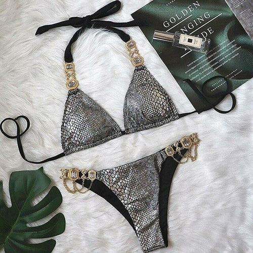 Tahiti Collection - Jewel Rhinestones Luxury Diamond Bikini Swimwear