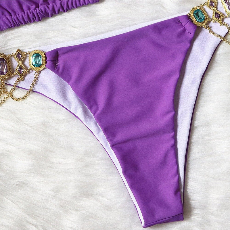 Tahiti Collection - Jewel Rhinestones Luxury Diamond Bikini Swimwear