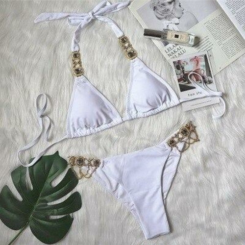 Tahiti Collection - Jewel Rhinestones Luxury Diamond Bikini Swimwear