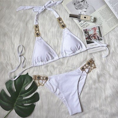 Tahiti Collection - Jewel Rhinestones Luxury Diamond Bikini Swimwear