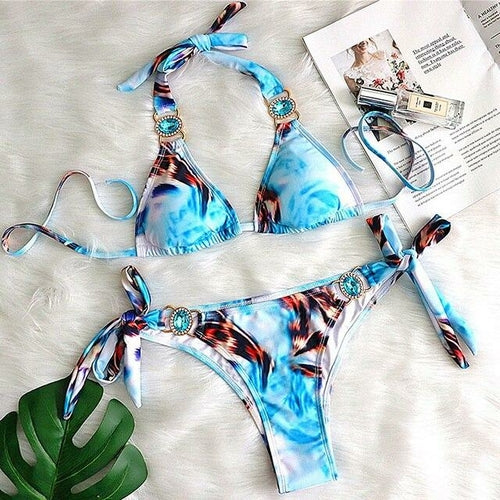 Tahiti Collection - Jewel Rhinestones Luxury Diamond Bikini Swimwear