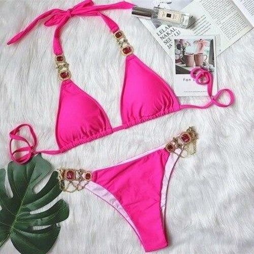 Tahiti Collection - Jewel Rhinestones Luxury Diamond Bikini Swimwear
