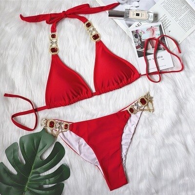 Tahiti Collection - Jewel Rhinestones Luxury Diamond Bikini Swimwear