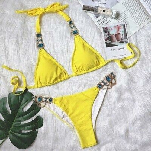 Tahiti Collection - Jewel Rhinestones Luxury Diamond Bikini Swimwear