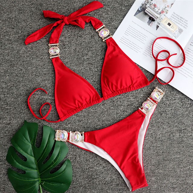 Tahiti Collection - Jewel Rhinestones Luxury Diamond Bikini Swimwear