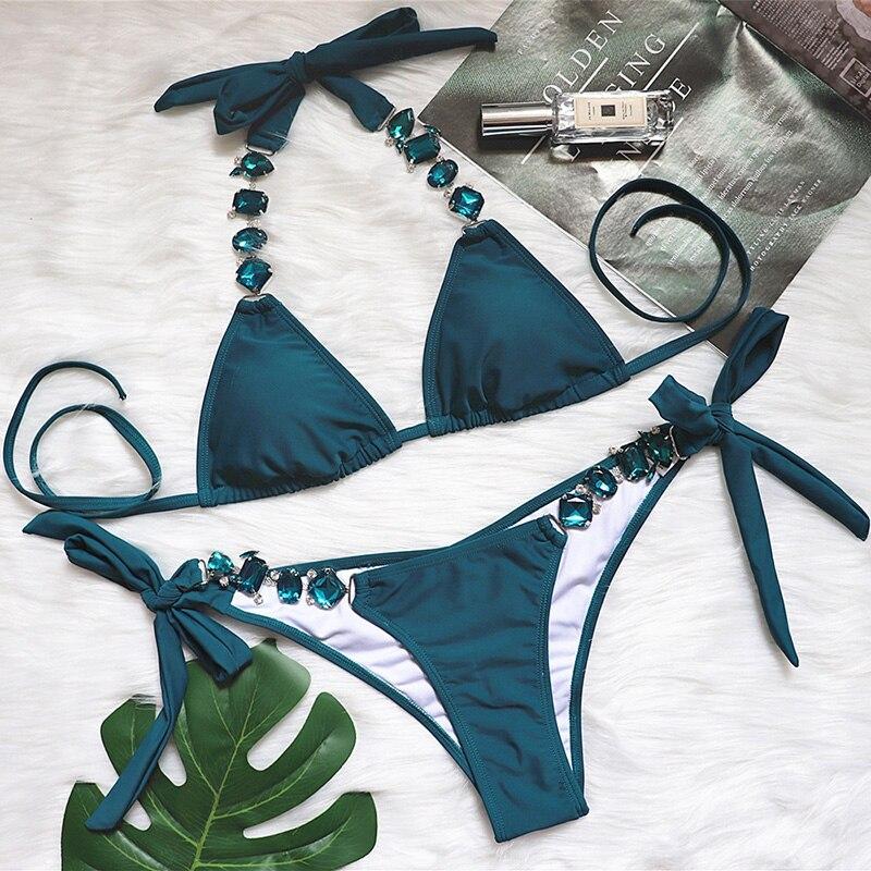 Tahiti Collection - Jewel Rhinestones Luxury Diamond Bikini Swimwear
